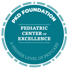 PKD Foundation Pediatric Center of Excellence badge