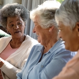 Elderly adults talking