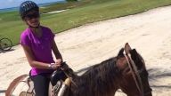 Sarah on horseback