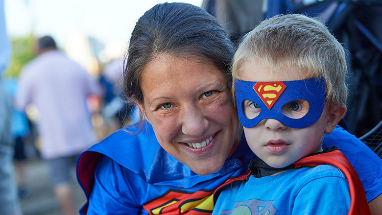 Team CHOP Mom and Son at Event