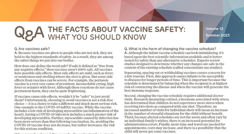 Vaccine- and Vaccine Safety-Related Q&A Sheets
