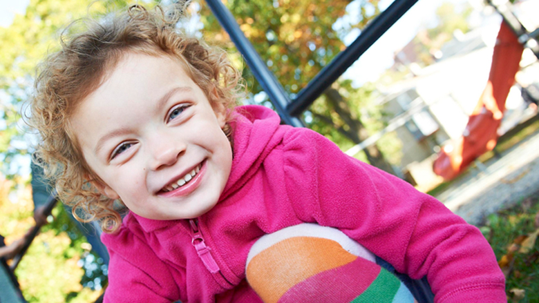 little girl smiling