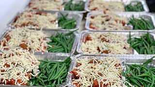 Trays of pre-made dinner
