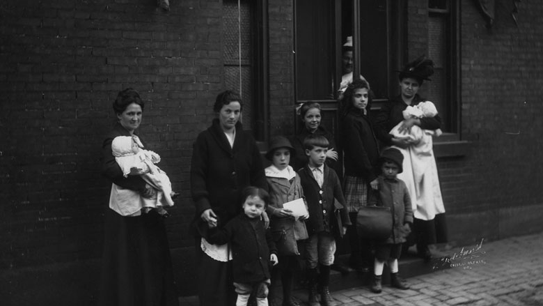 Mothers and Children outside CHOP in 1890s